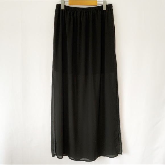 Sheer Maxi Skirt w/ under Slit
